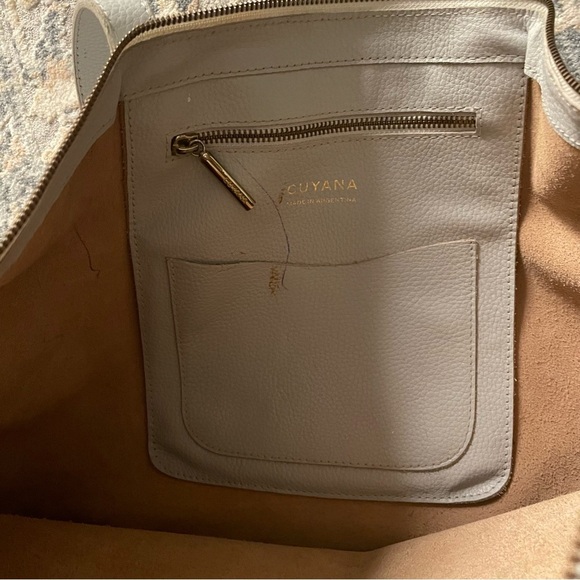 Elegant Pale Blue Leather Tote Bag CUYANA - Picture 9 of 11